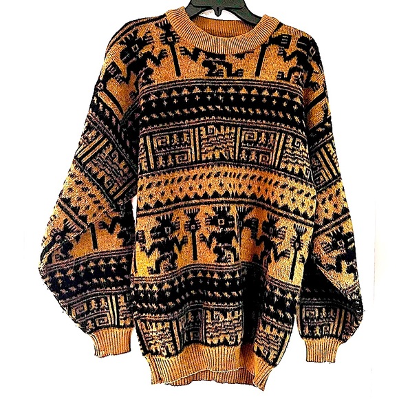 Tejidos Atahualpa Mens Large Tribal Print Sweater